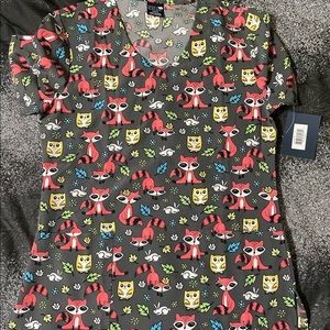 Brand new with tags Zoe+ chloe small scrub top with owl pattern